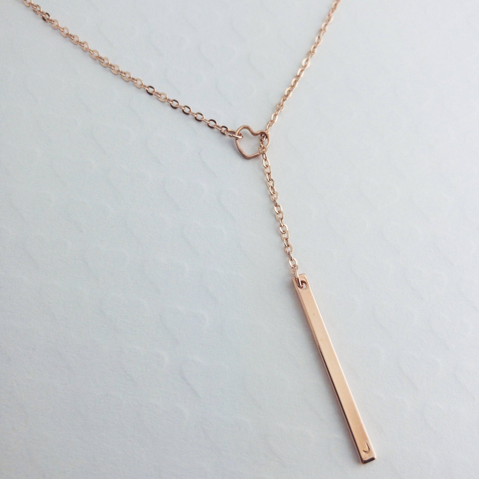 Layered Long Necklaces With Custom Initial Bar - Petite Boutique