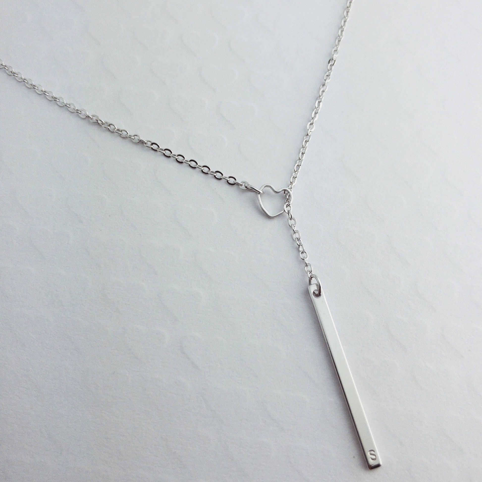 Layered Long Necklaces With Custom Initial Bar - Petite Boutique