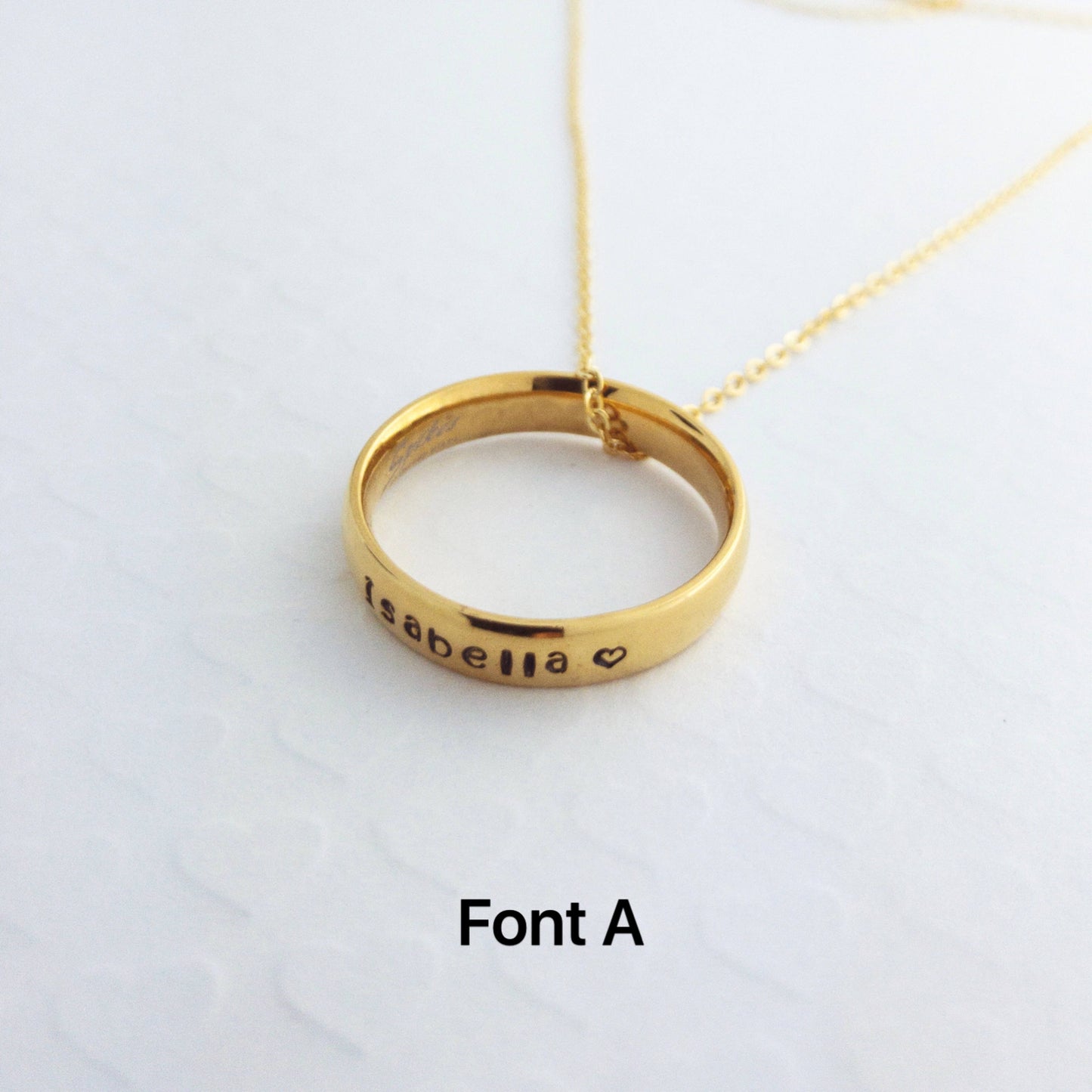 Personalized Ring Necklace Hand stamp