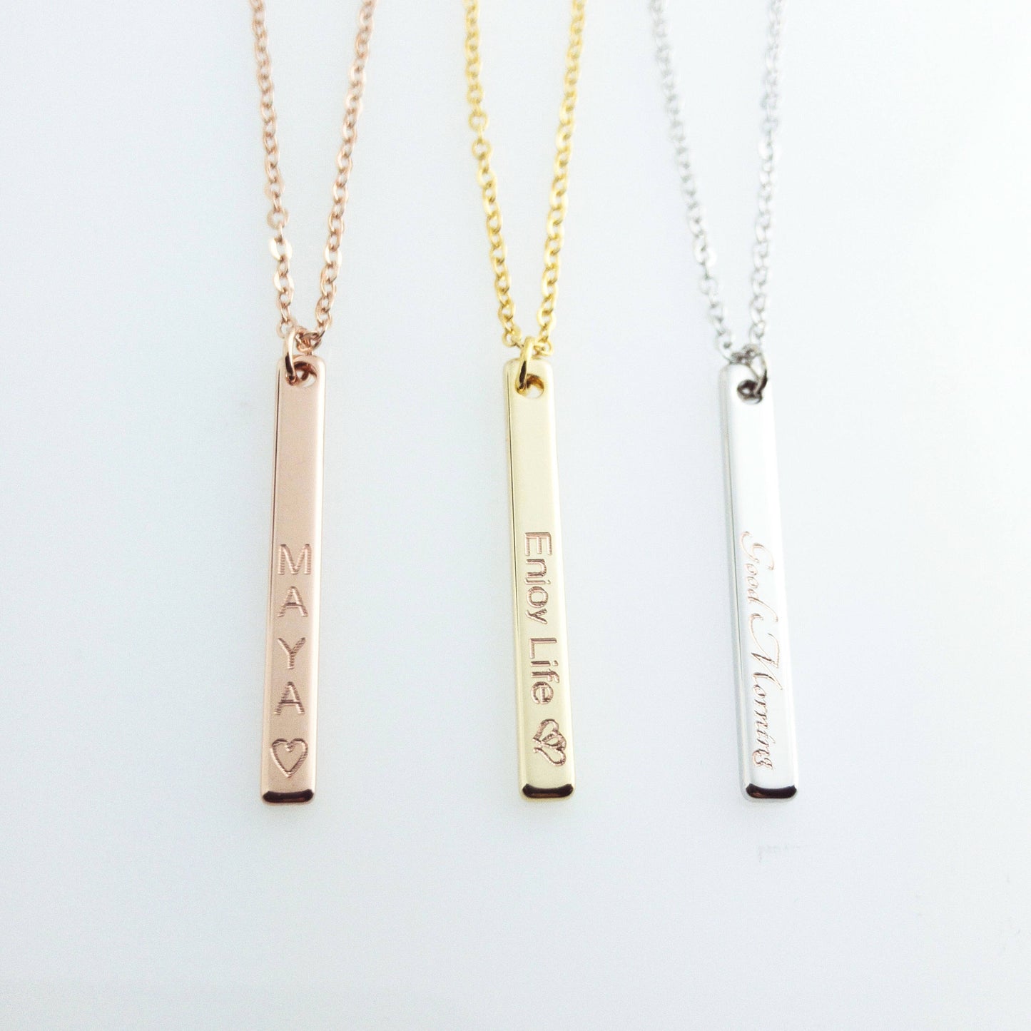 Personalized Vertical Name Bar Necklace