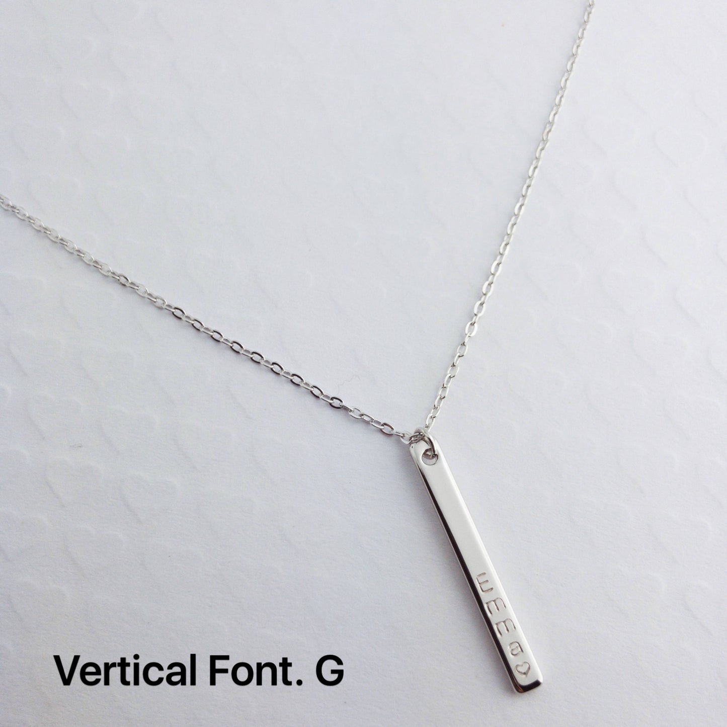 Hand stamped Vertical Name bar necklace