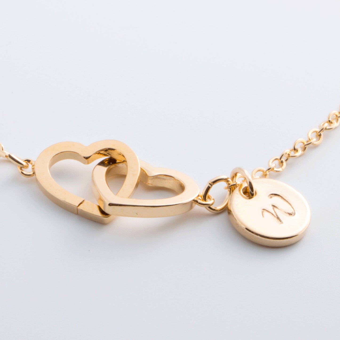 Double Heart Bracelet with Custom Initial - Best gift for her