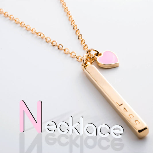 Personalized Necklace with Pink Heart