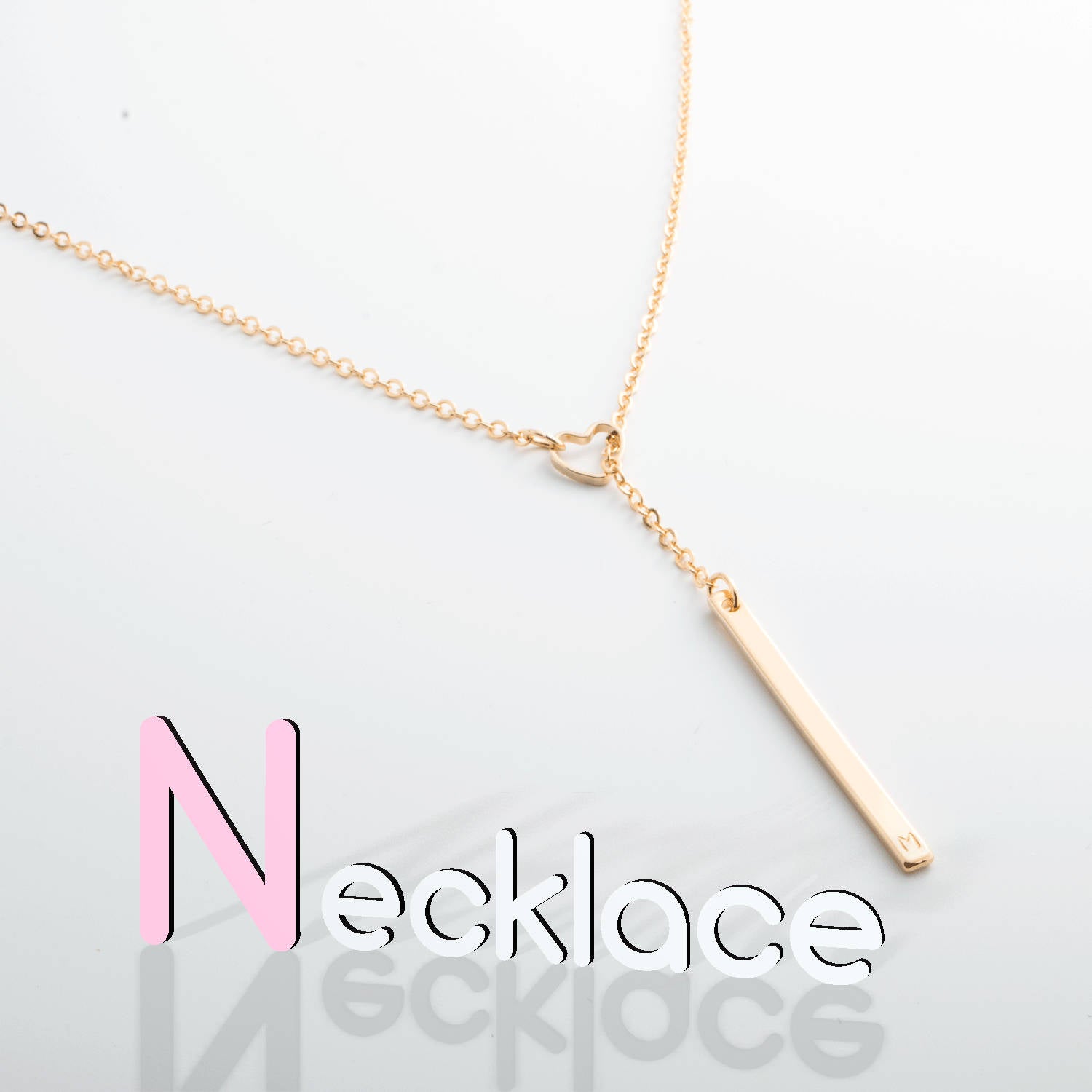 Layered Long Necklaces With Custom Initial Bar - Petite Boutique