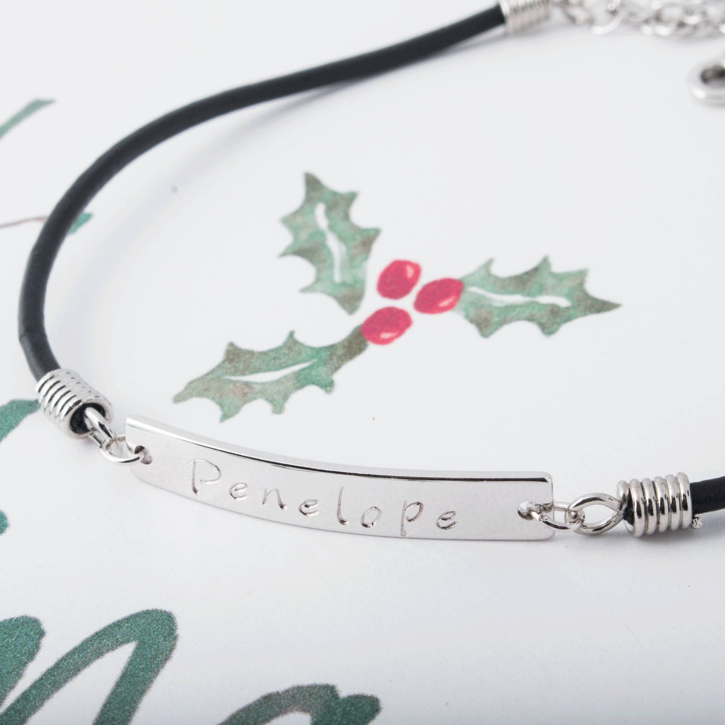 Customized Message Leather Anklet With Real Leather