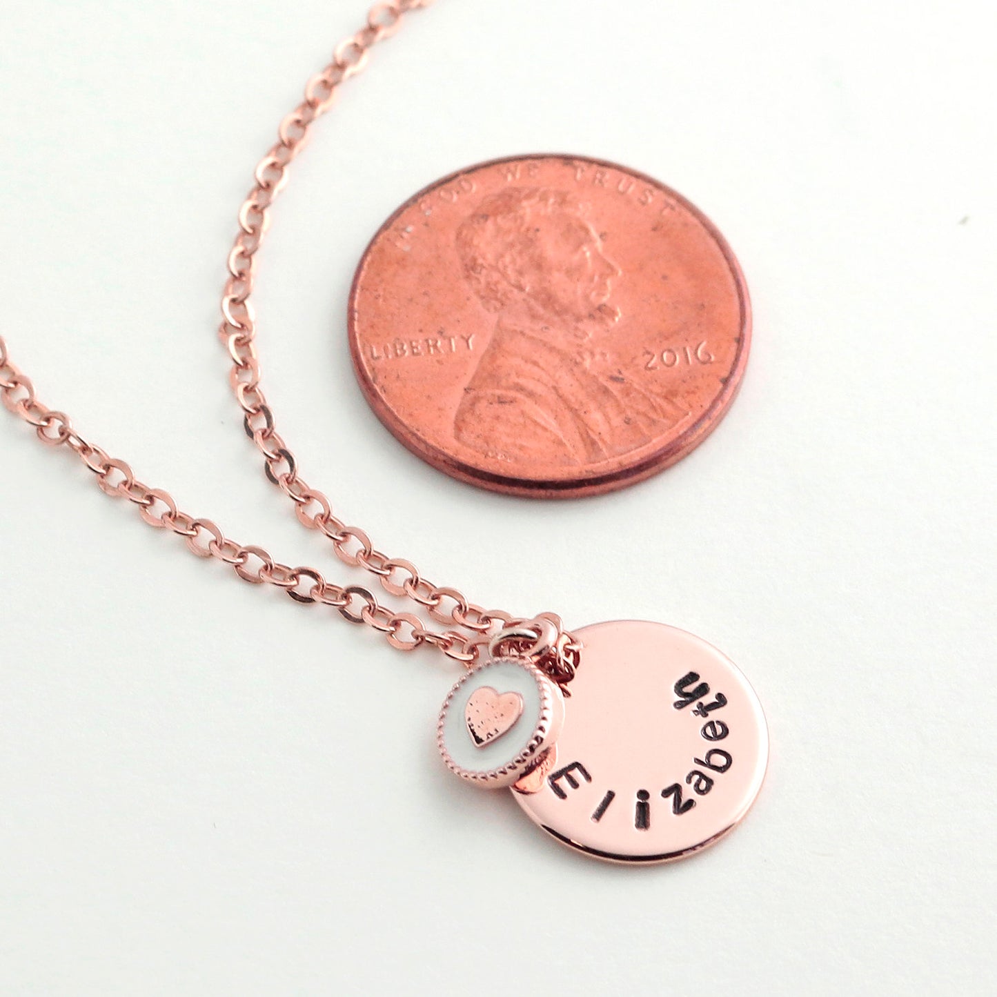 Personalize Heart Coin necklace