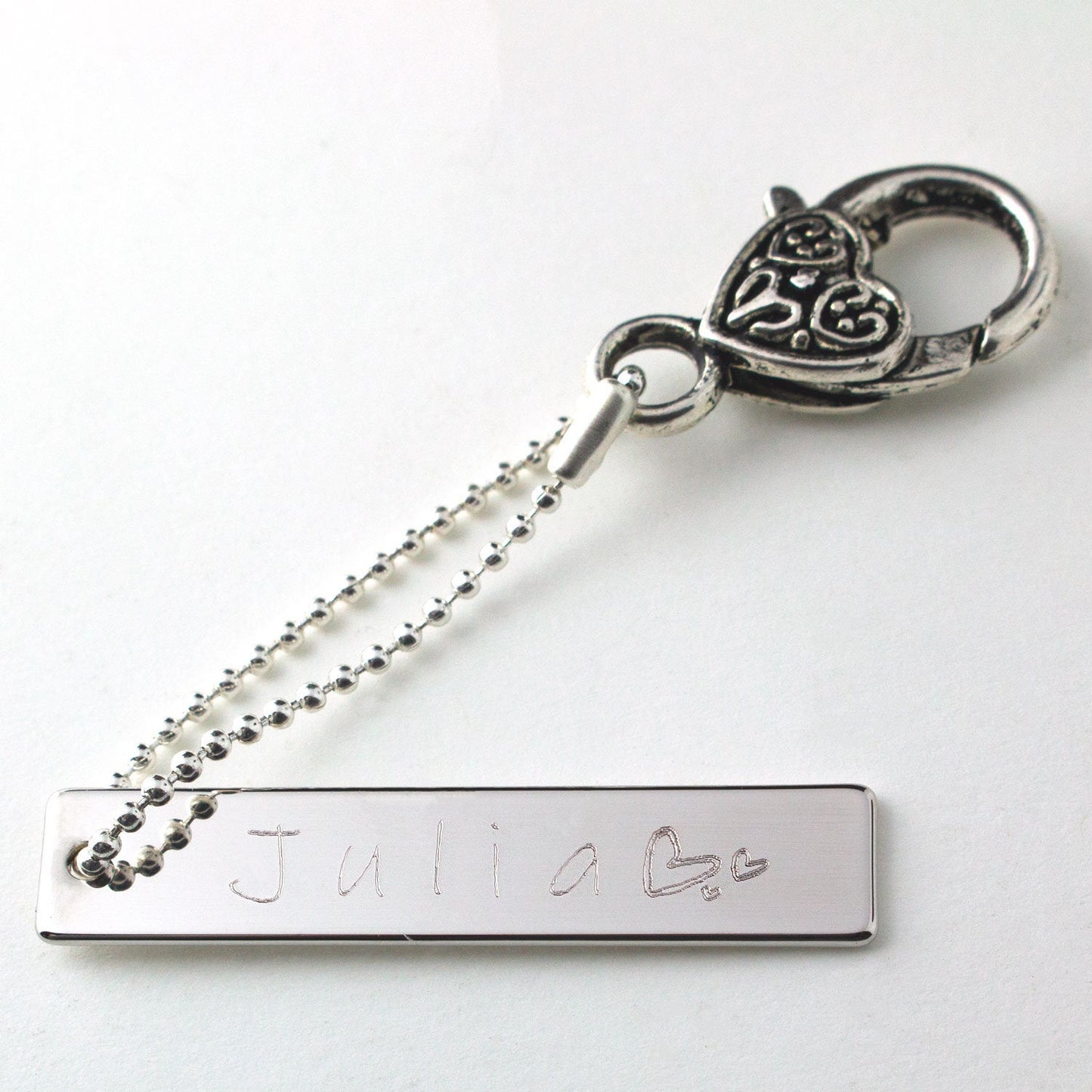 Personalized Multi purpose Id Tag with Heart Charms