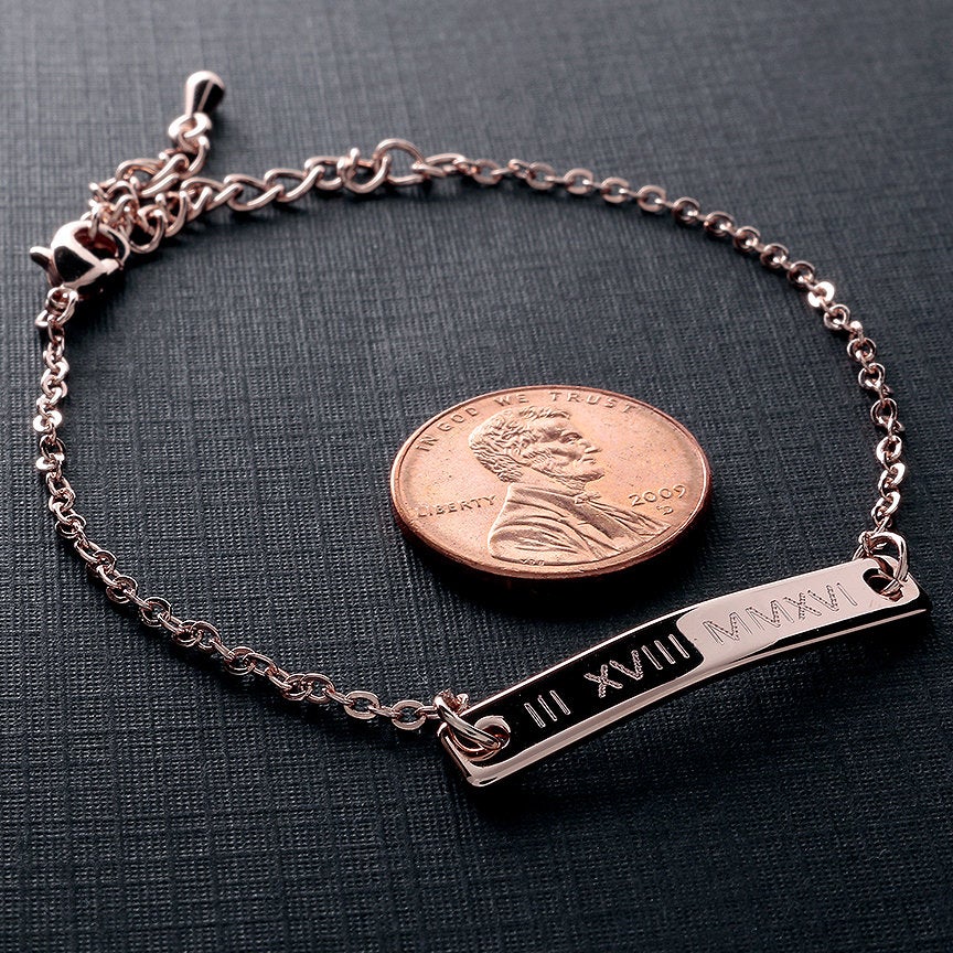 Personalized Roman Numeral Bracelet - Petite Boutique