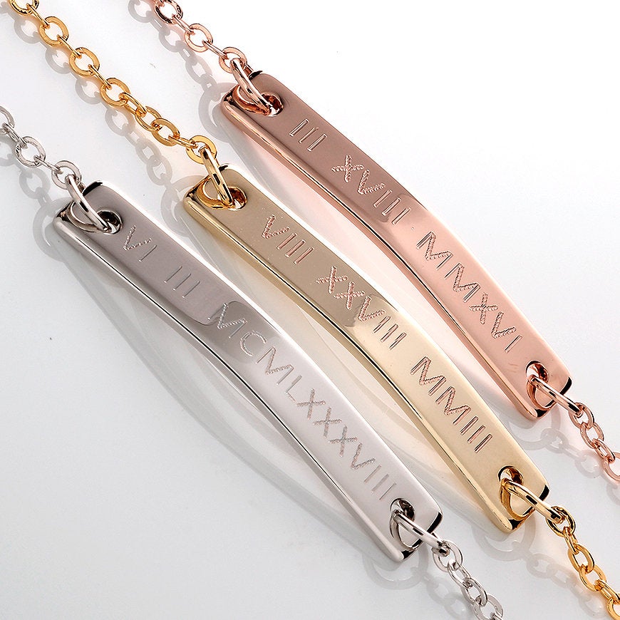 Personalized Roman Numeral Bracelet - Petite Boutique