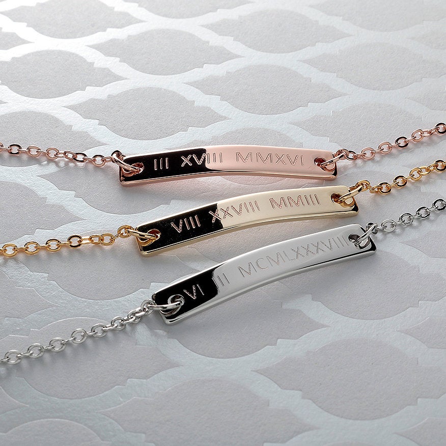 Personalized Roman Numeral Bracelet - Petite Boutique