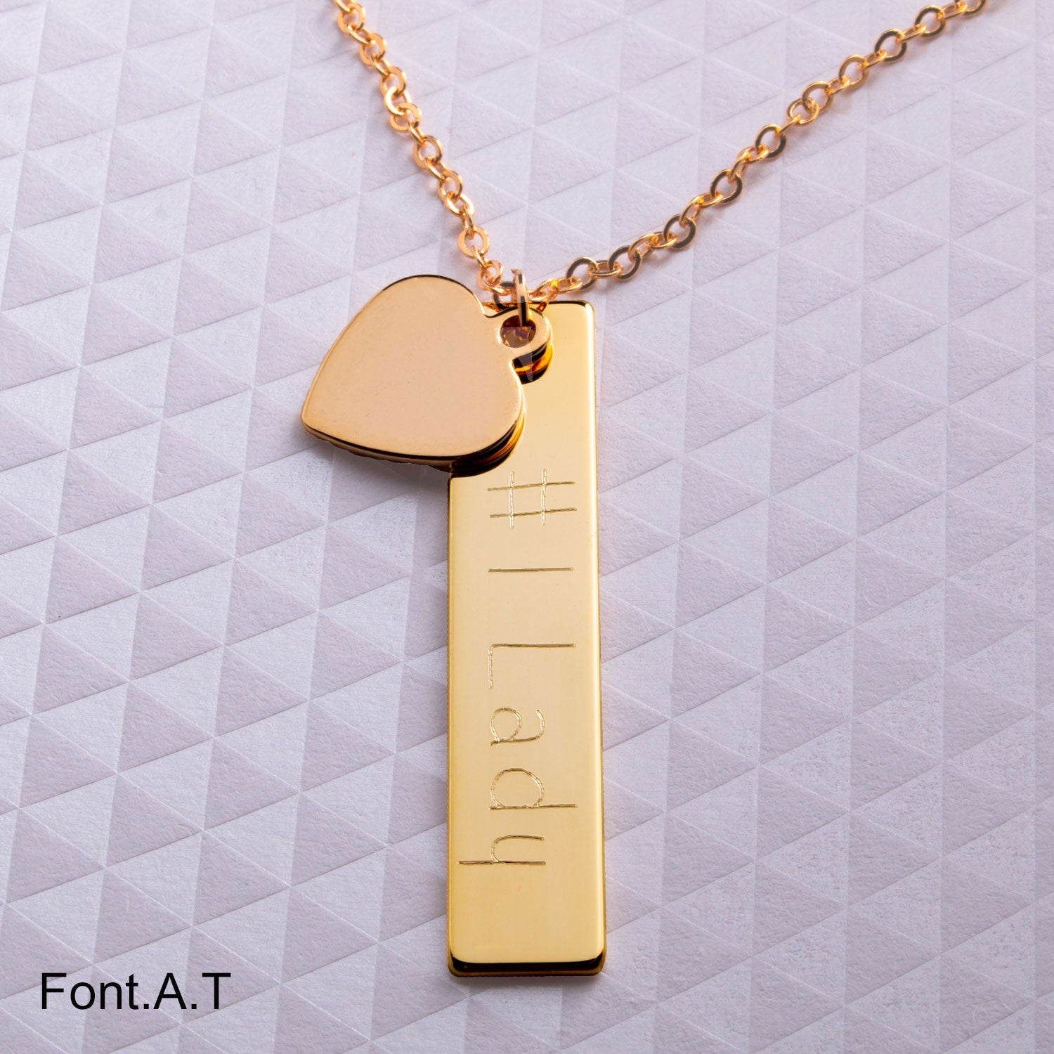Buy Customized Bar with Heart Necklace -
