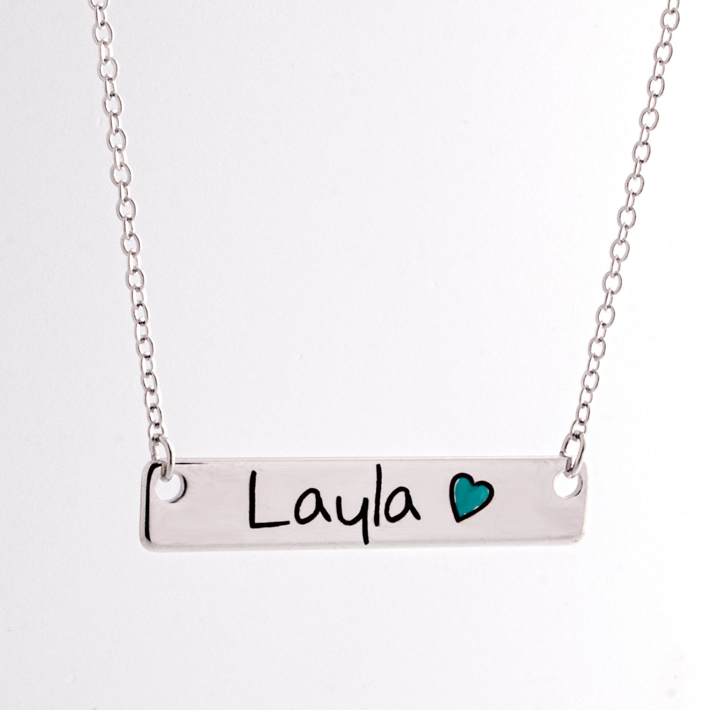 Buy Color Heart Name Bar Necklace at Petite Boutique 